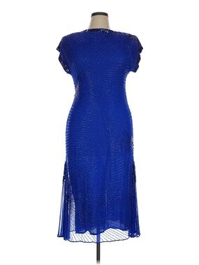 Vintage Laurence Kazar 100% Silk Fully Embellished Beaded INCREDIBLE Gown XL